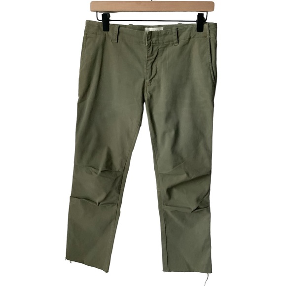 NILI LOTAN Pants Jenna Army Green Minimalist Utility Academia Size 2 - Picture 1 of 9
